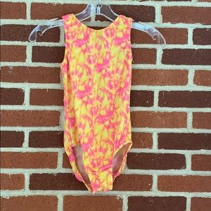 Pink and Yellow Tie-Dye Leotard